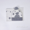 chapéu de malha de inverno e lenço para bebê